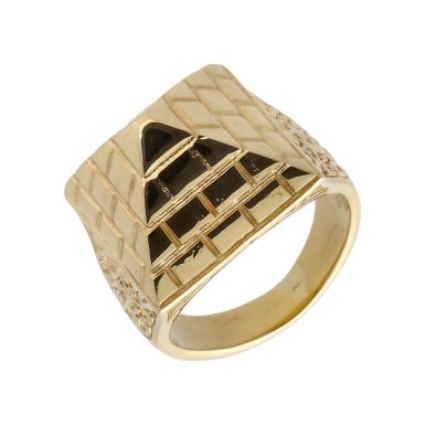 Pre-Owned 9ct Yellow Gold Heavy Pyramid Ring