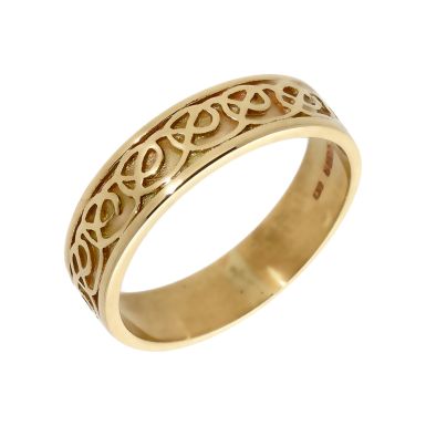 Pre-Owned 9ct Yellow Gold Celtic Design Band Ring