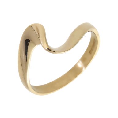 Pre-Owned 9ct Yellow Gold Wave Dress Ring