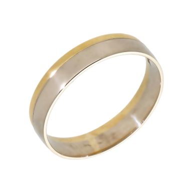 Pre-Owned 18ct Yellow & White Gold 5mm Wedding Band Ring