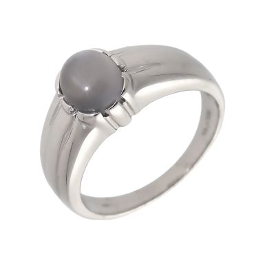 Pre-Owned 9ct White Gold Moonstone Signet Ring