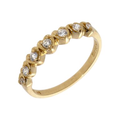 Pre-Owned 14ct Yellow Gold Cubic Zirconia Half Eternity Ring