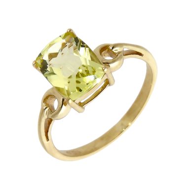 Pre-Owned 9ct Gold Oval Yellow Quartz Solitaire Dress Ring