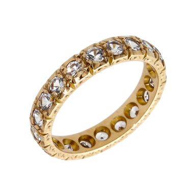 Pre-Owned 9ct Yellow Gold Spinel Full Eternity Band Ring