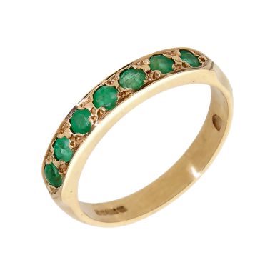 Pre-Owned Vintage 1977 9ct Yellow Gold Emerald Eternity Ring