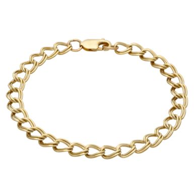 Pre-Owned 9ct Yellow Gold 8.25 Inch Double Curb Link Bracelet