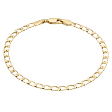 Pre-Owned 9ct Yellow Gold 7 Inch Square Curb Bracelet