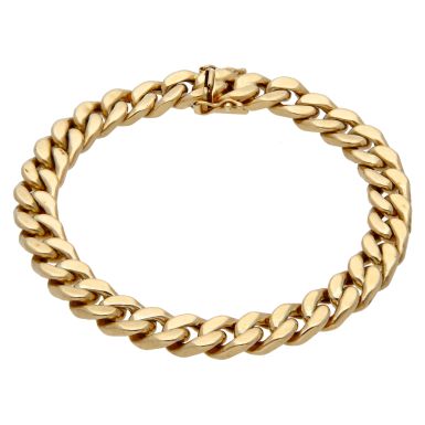 Pre-Owned 9ct Yellow Gold 8.25 Inch Hollow Curb Bracelet