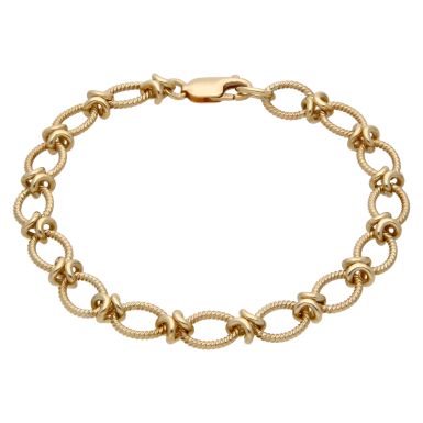Pre-Owned 9ct Yellow Gold 8 Inch Fancy Link Bracelet