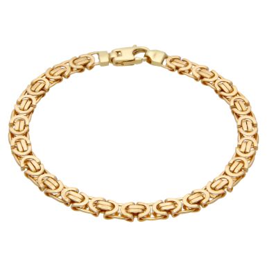 Pre-Owned 9ct Yellow Gold 7.75 Inch Byzantine Bracelet