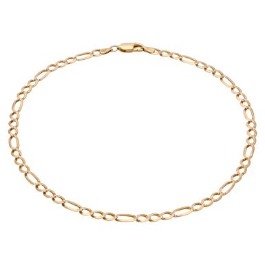 Pre-Owned 9ct Yellow Gold 11.75 Inch Figaro Anklet