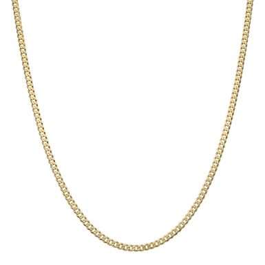 Pre-Owned 9ct Gold 18 Inch Patterned Curb Chain Necklace