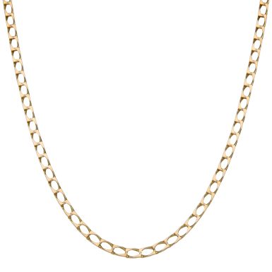 Pre-Owned 9ct Yellow Gold 17 Inch Square Curb Chain Necklace