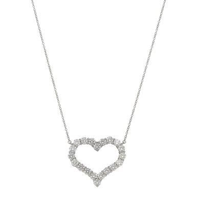 Pre-Owned Tiffany & Co Platinum 1.96ct Diamond Heart Necklace