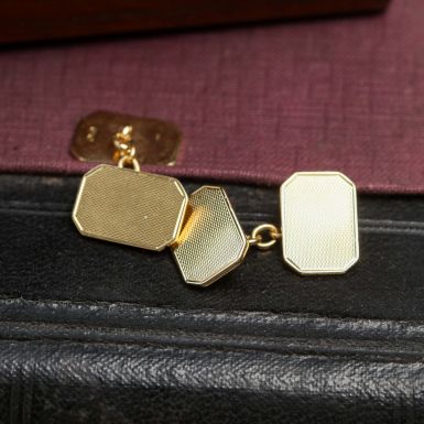 Pre-Owned Vintage 1964 18ct Yellow Gold Engraved Cufflinks