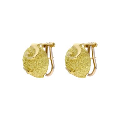 Pre-Owned 18ct Yellow Gold Textured Domed Stud Earrings