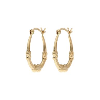 Pre-Owned 9ct Yellow Gold Kiss Creole Earrings