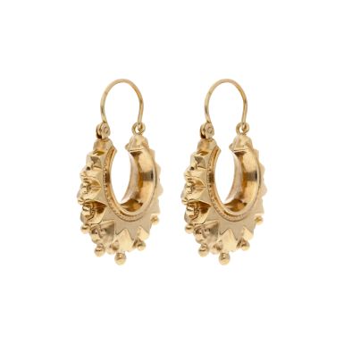 Pre-Owned 9ct Yellow Gold Traditional Creole Earrings