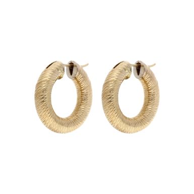 Pre-Owned 9ct Yellow Gold Chunky Twist Hoop Creole Earrings