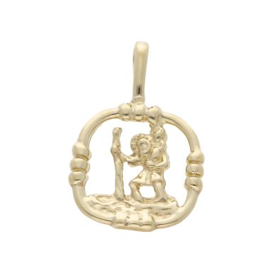 Pre-Owned 9ct Yellow Gold Cutout St Christopher Pendant