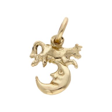 Pre-Owned 9ct Gold Cow Jumped Over Moon Nursery Rhyme Charm