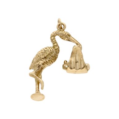 Pre-Owned 9ct Yellow Gold Stork & Baby Charm