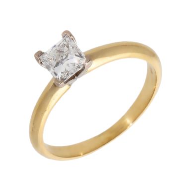 Pre-Owned 18ct Gold 0.71ct Princess Cut Diamond Solitaire Ring