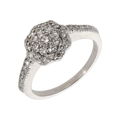 Pre-Owned 18ct White Gold 0.75 Carat Diamond Cluster Ring