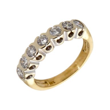 Pre-Owned 18ct Yellow Gold 1.00 Carat Diamond Half Eternity Ring