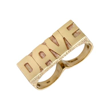 Pre-Owned 9ct Yellow Gold Two Finger Dave Ring