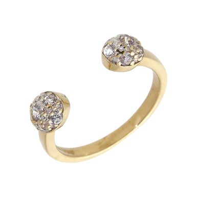 Pre-Owned 9ct Yellow Gold Cubic Zirconia Set Torque Dress Ring
