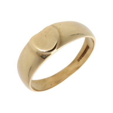 Pre-Owned 9ct Yellow Gold Heart Signet Style Band Ring