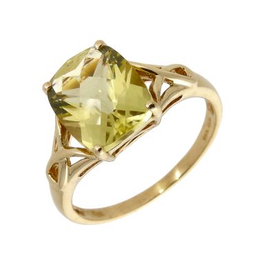 Pre-Owned 9ct Gold Yellow Quartz Solitaire Dress Ring