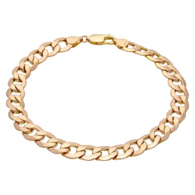 Pre-Owned 9ct Yellow Gold 8.5 Inch Hollow Curb Bracelet