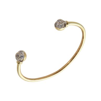 Pre-Owned Childs 9ct Gold Cubic Zirconia Set Torque Bangle