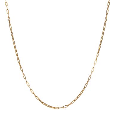 Pre-Owned 9ct Yellow Gold 20 Inch Flat Paper Link Chain Necklace