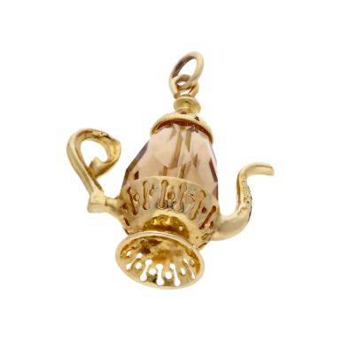 Pre-Owned 9ct Yellow Gold Crystal Coffee Pot Charm