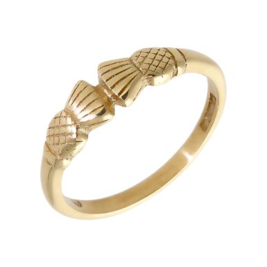 Pre-Owned 9ct Yellow Gold Scotland Thistle Dress Ring