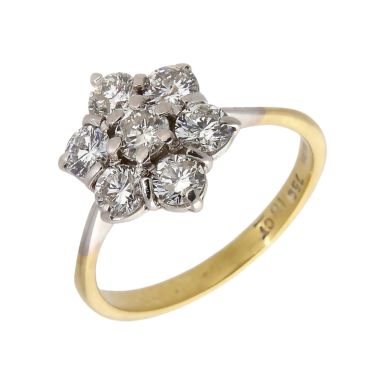 Pre-Owned 18ct Yellow Gold 1.20 Carat Diamond Cluster Ring